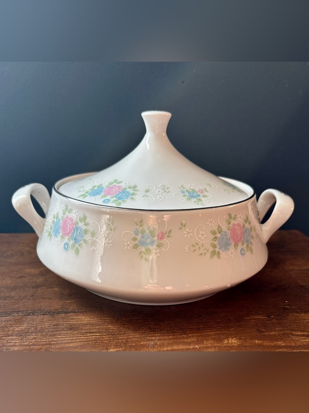 Porcelain Covered Serving Bowl